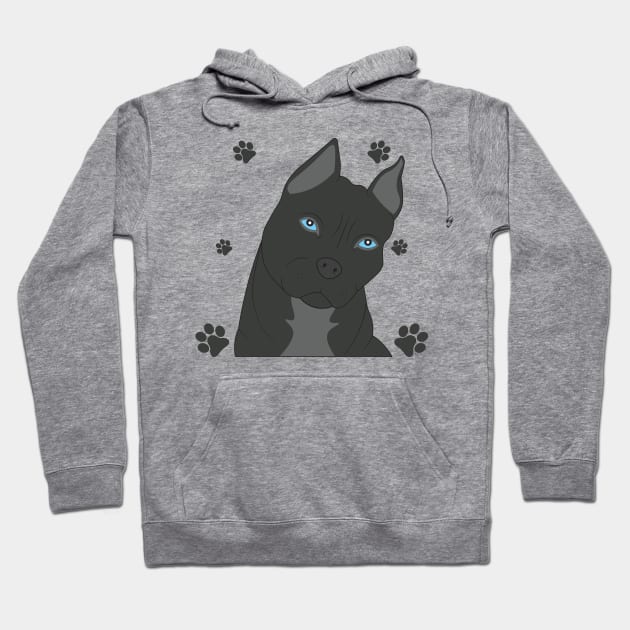 Gray pit bull Hoodie by EmarDesign